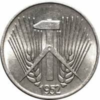 (№1952km5) Монета Германия (ГДР) 1952 год 1 Pfennig